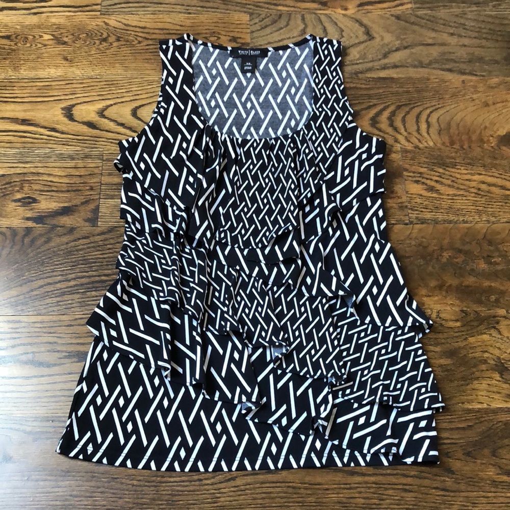 White House Black Market Sleeveless Top with Ruffle Detail. Size XS.